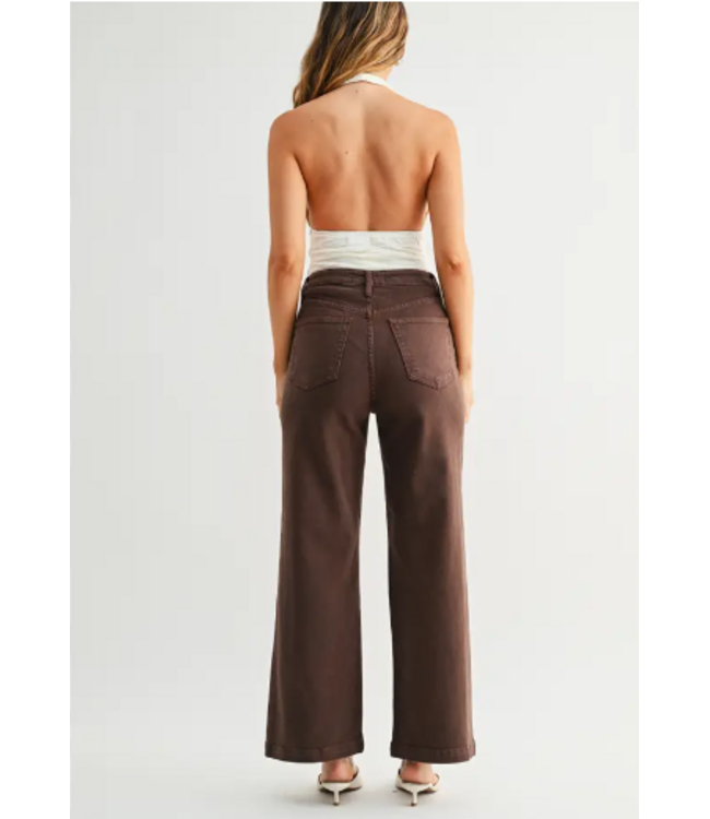 Just Black Denim Patch Pocket Wide Leg