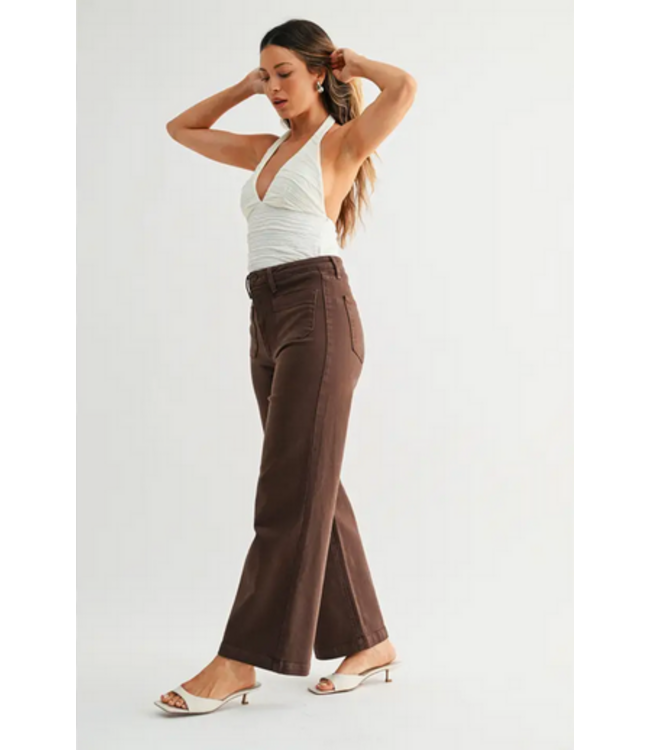 Just Black Denim Patch Pocket Wide Leg