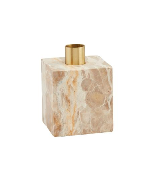 Tan Marble Taper Holder