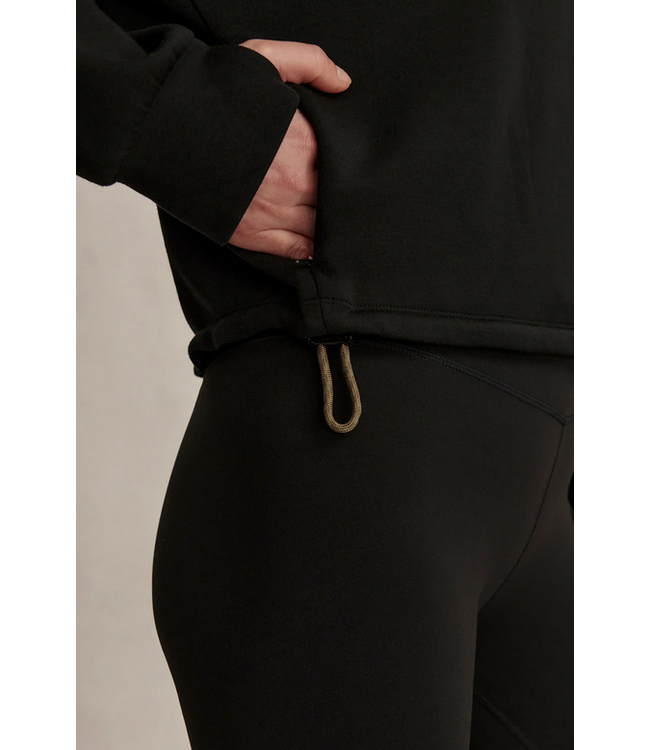 Varley Sian Cropped Half-Zip Sweat Black