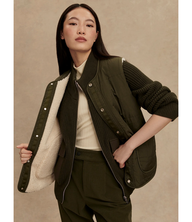 Varley Audrea Reversible Gilet Sandshell/ Forest Night