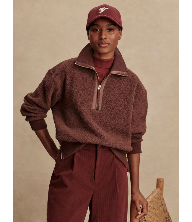 Varley Roselle Half Zip Fleece Deep Mahogany