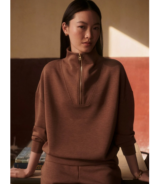 Varley Hawley Half Zip Sweat Golden Bronze Marl