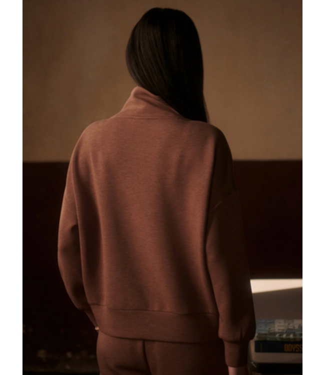 Varley Hawley Half Zip Sweat Golden Bronze Marl