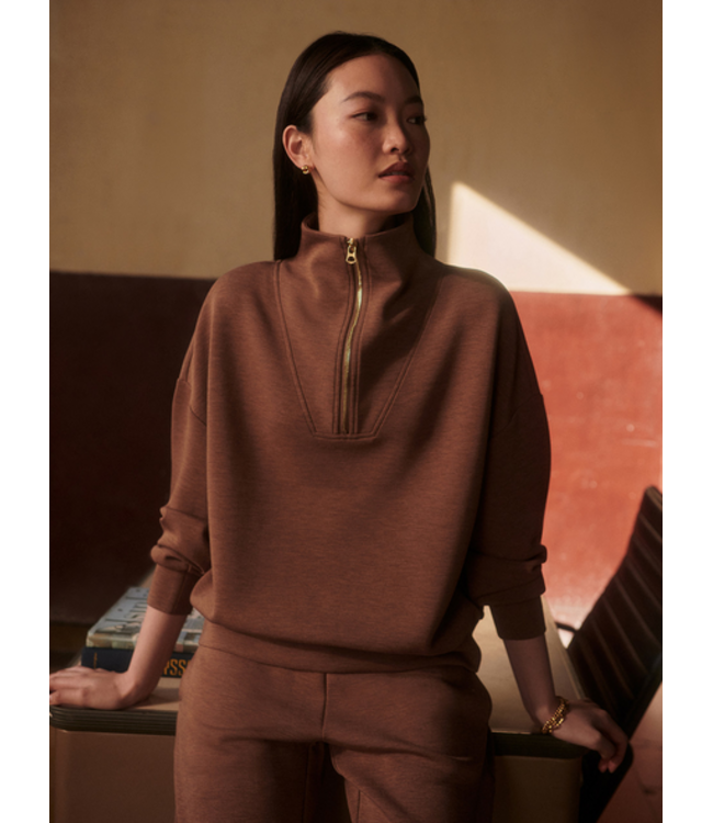 Varley Hawley Half Zip Sweat Golden Bronze Marl