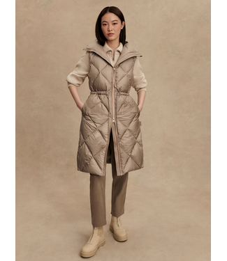Varley Navine Long Down Gilet Portabella Metallic