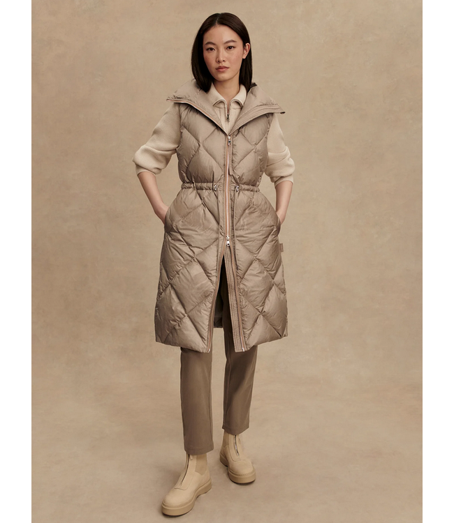 Varley Navine Long Down Gilet Portabella Metallic