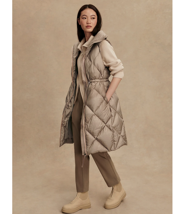 Varley Navine Long Down Gilet Portabella Metallic