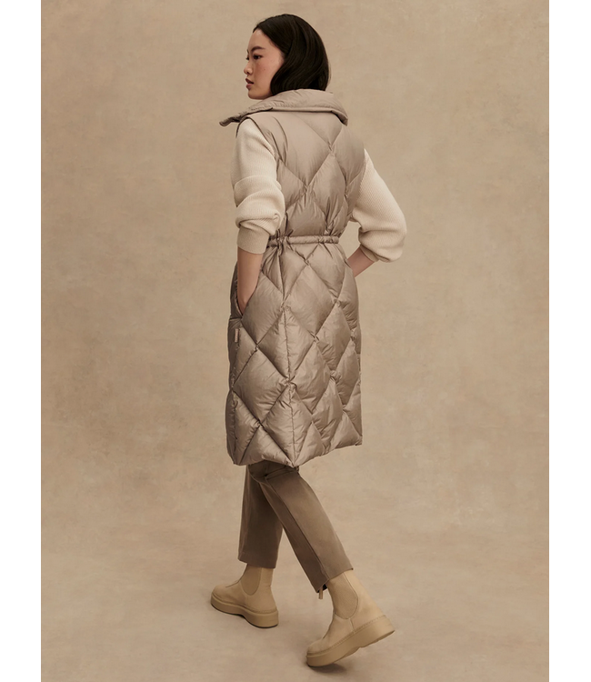 Varley Navine Long Down Gilet Portabella Metallic
