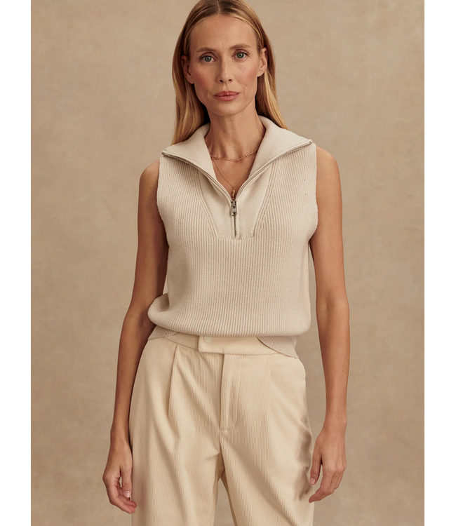 Varley Amina Half Zip Knit Silver Birch