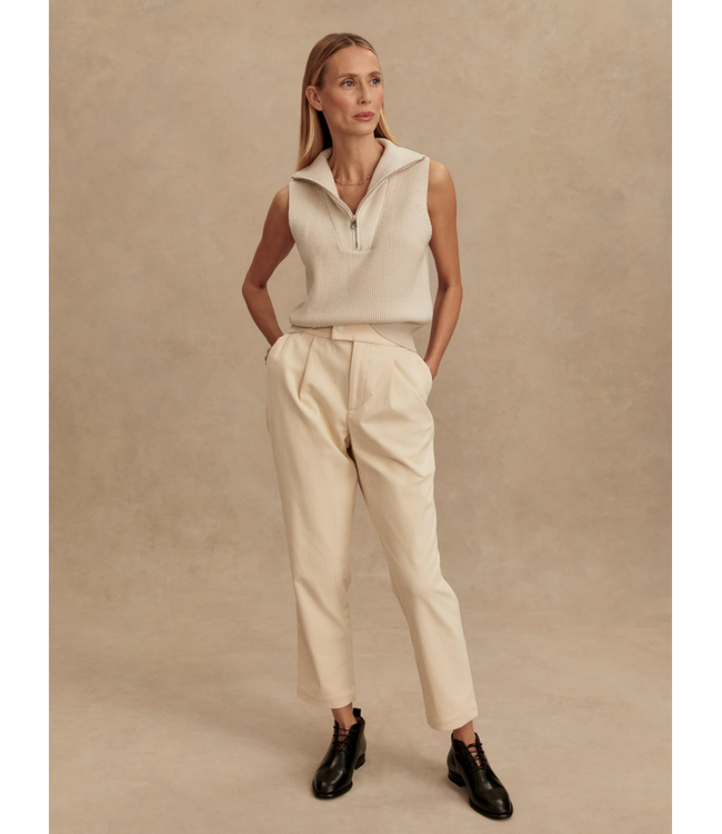 Varley Amina Half Zip Knit Silver Birch