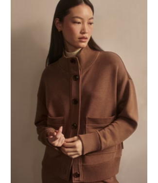 Varley Sabrina Button Thru Sweat Golden Bronze Marl