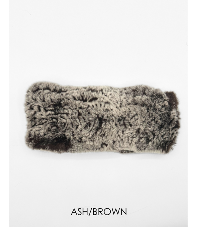 Linda Richards Genuine Rex Rabbit Headband Ash/Brown