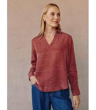 Bella Dahl Clean Front Pullover Ruby Dusk
