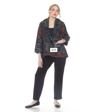 Button Front Rust Blue Green Jacket