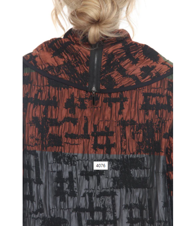 Button Front Rust Blue Green Jacket