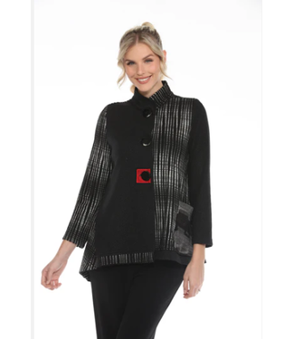 Blk/Wht Button Up Jacket