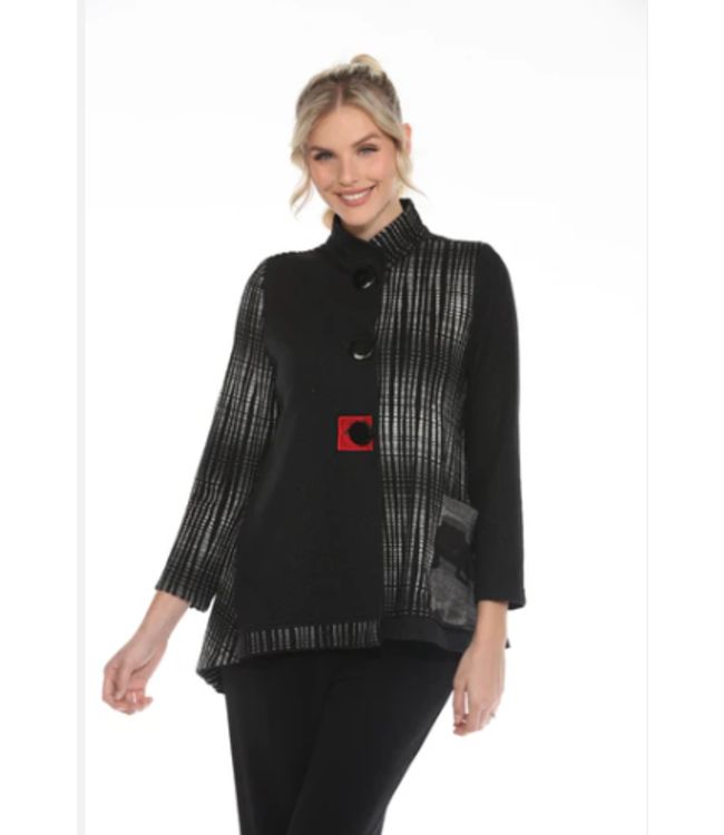 Blk/Wht Button Up Jacket