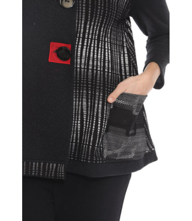 Blk/Wht Button Up Jacket