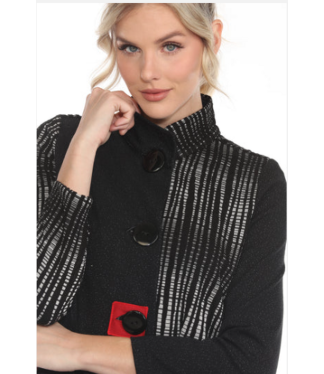 Blk/Wht Button Up Jacket