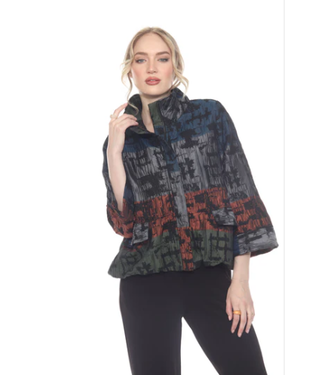 Zip Front Rust Blue Green Jacket