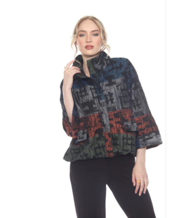 Zip Front Rust Blue Green Jacket