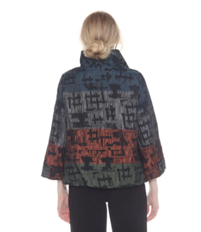 Zip Front Rust Blue Green Jacket