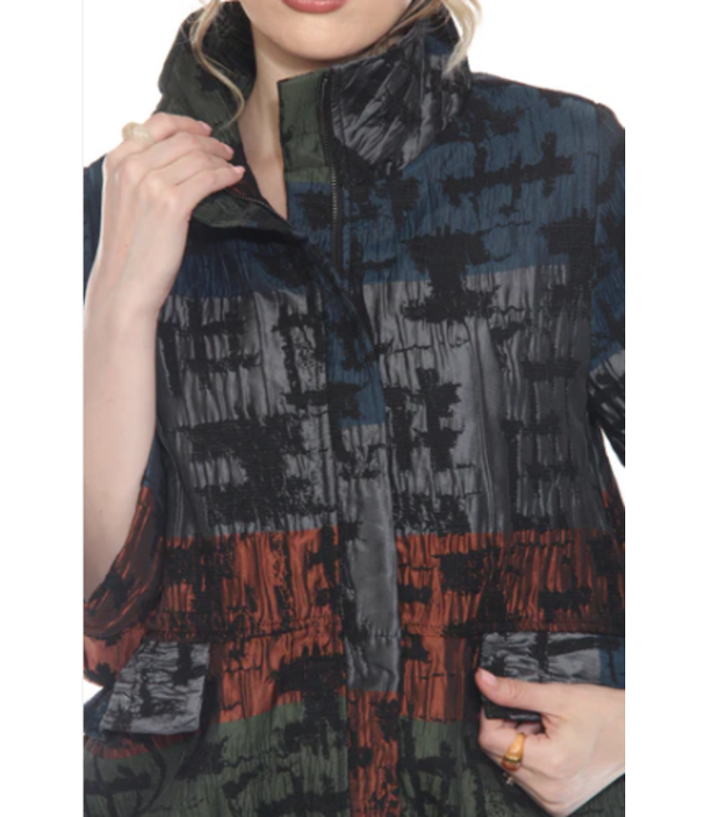 Zip Front Rust Blue Green Jacket