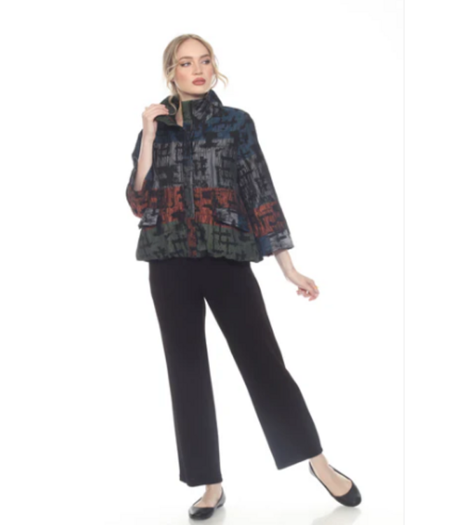 Zip Front Rust Blue Green Jacket