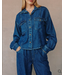 Bella Dahl Seamed Flap Pocket Shacket Deep Blue
