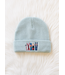 Ski Embroidered Knit Beanie Light Blue
