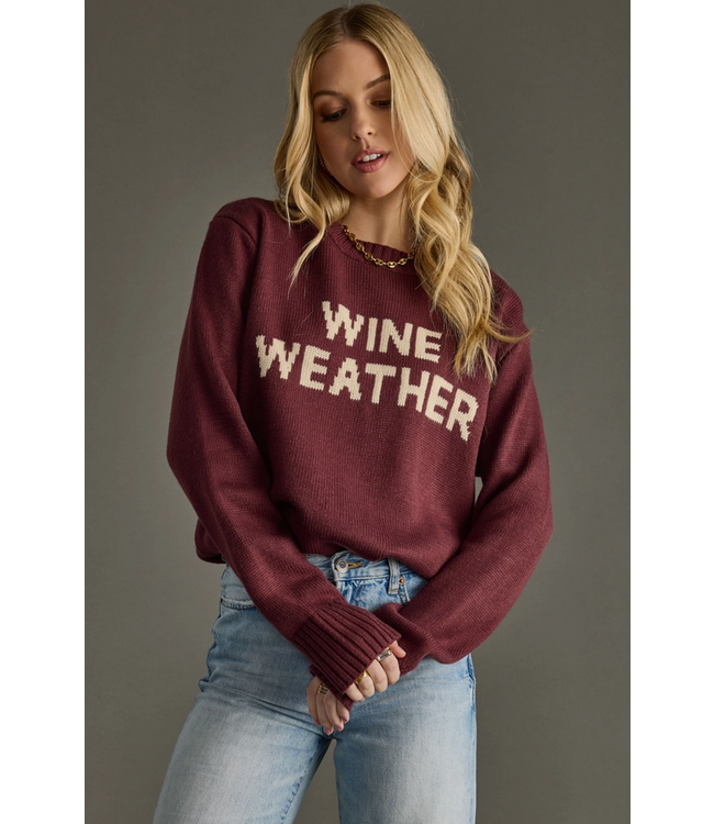 Wine Weather Sweater Red