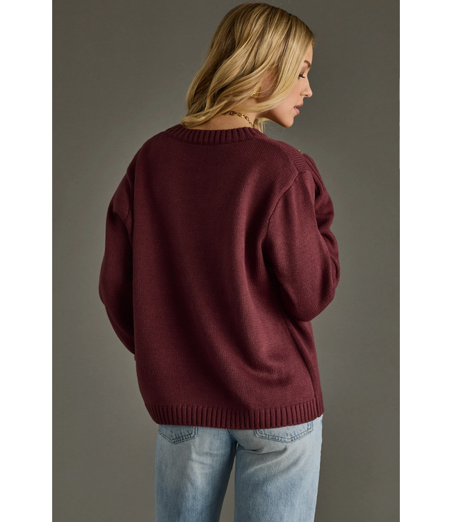 Wine Weather Sweater Red