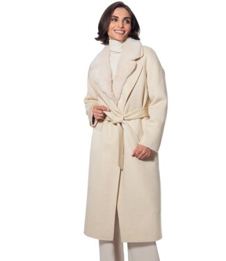 Linda Richards Mink Cashmere Wool Jacket White