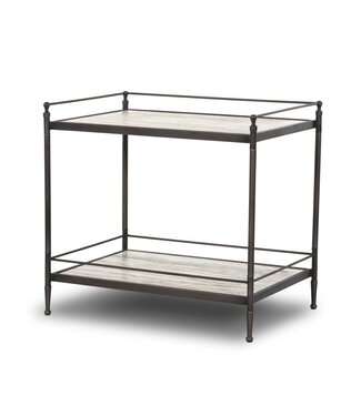 Four Hands Eisen Nightstand Wavy White Marble