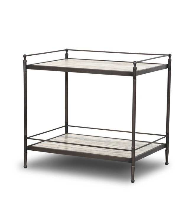 Four Hands Eisen Nightstand Wavy White Marble