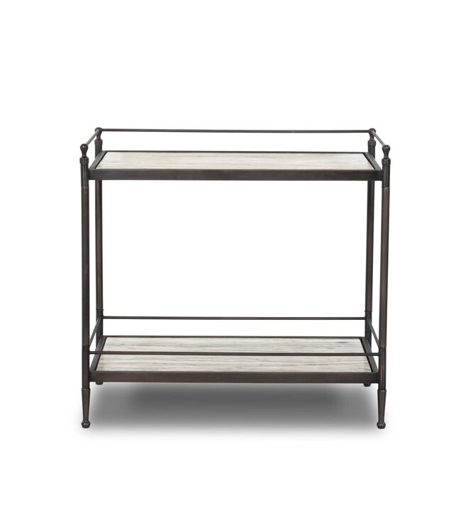 Four Hands Eisen Nightstand Wavy White Marble