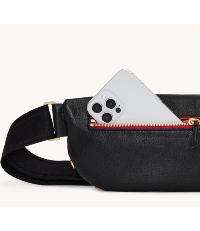 Hammitt Charles Crossbody Lrg Black/BG Red Zip