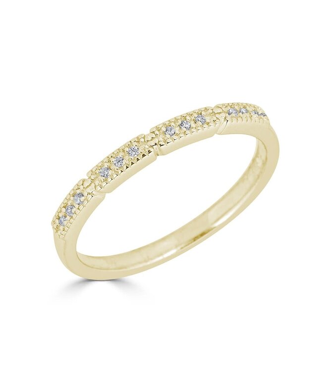 Simply Elegant Boutique Stackable Band Milgrain 14K .10 CTW