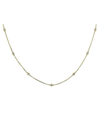 Simply Elegant Boutique 0.25Ct 14K Diamond Bezel 7 Station Necklace