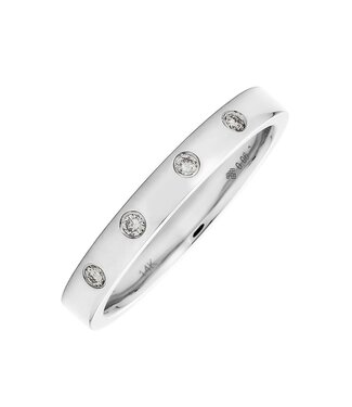 Simply Elegant Boutique 0.06ctw 14K Diamond 4 Stone Burnish Set Ring