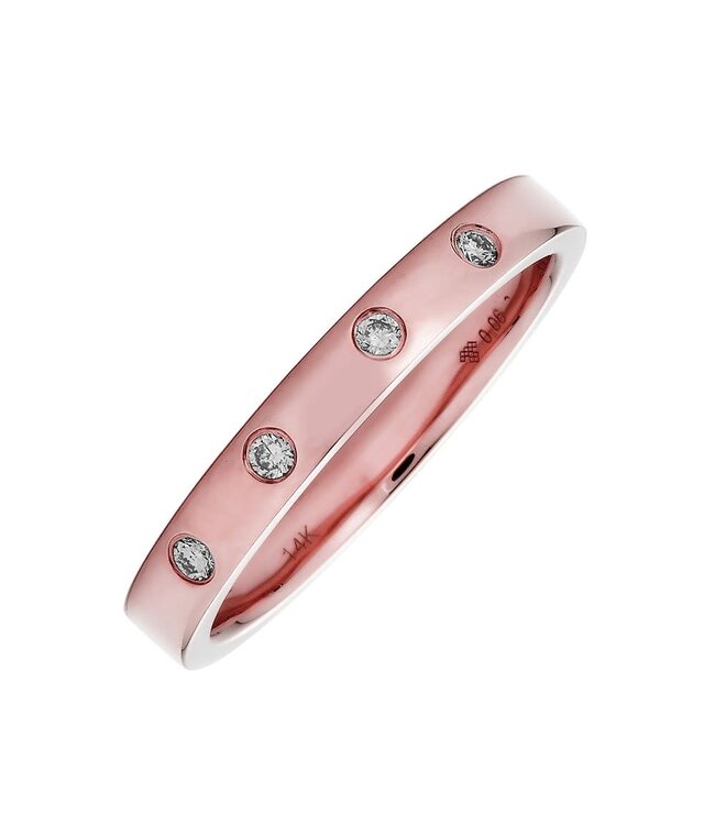 Simply Elegant Boutique 0.06ctw 14K Diamond 4 Stone Burnish Set Ring