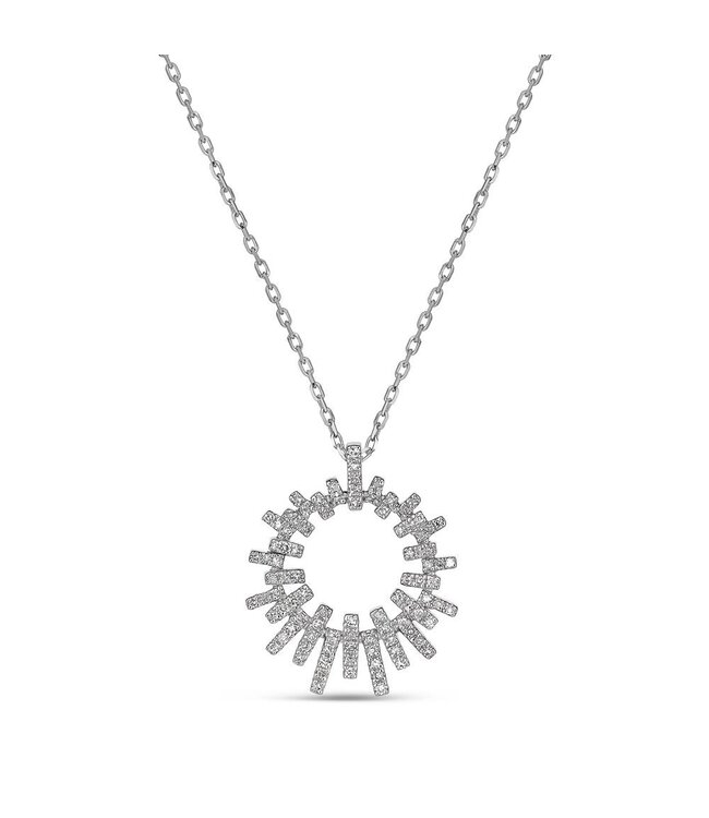 Simply Elegant Boutique 0.24ctw 14k Diamond Sun Burst Pendant Pendant