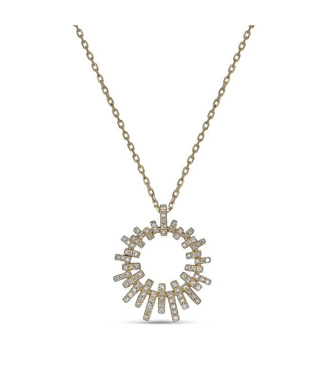 Simply Elegant Boutique 0.24ctw 14k Diamond Sun Burst Pendant Pendant