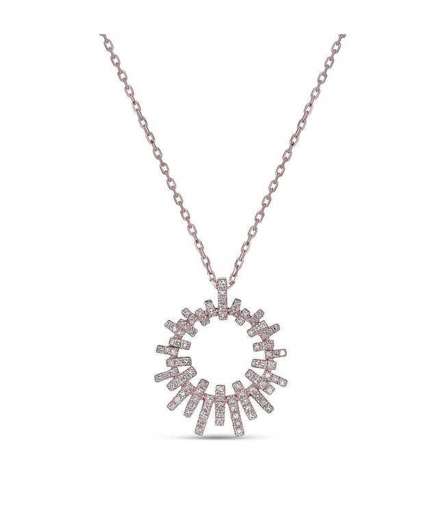 Simply Elegant Boutique 0.24ctw 14k Diamond Sun Burst Pendant Pendant