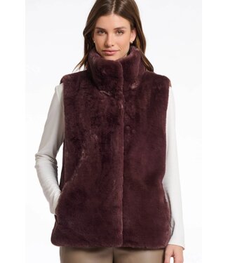 Lison Short Faux Fur Wasitcoat Chocolate