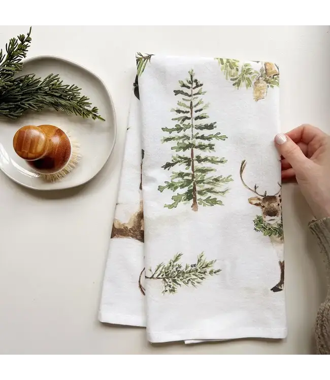 Evergreen Christmas Tea Towel