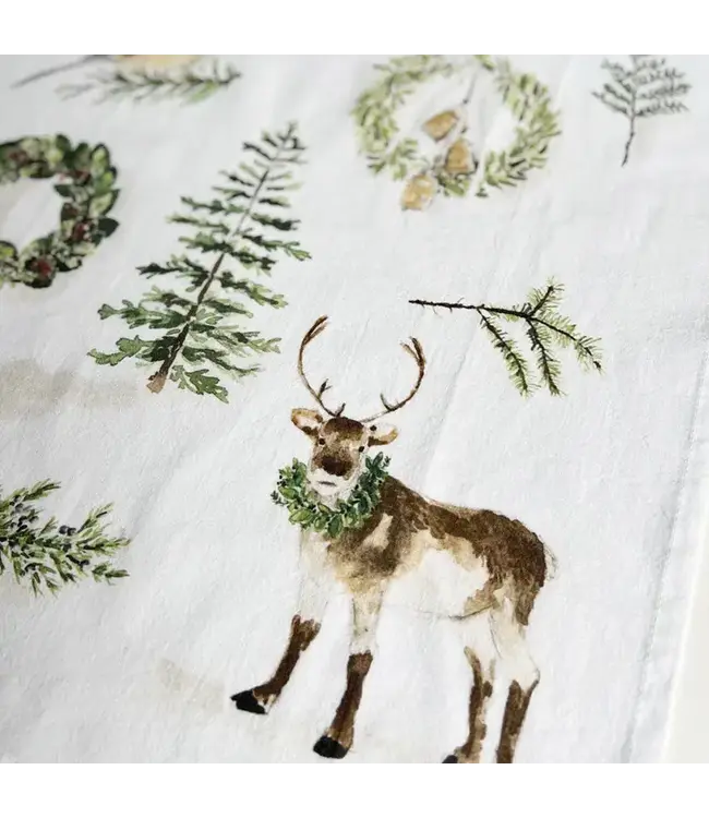 Evergreen Christmas Tea Towel