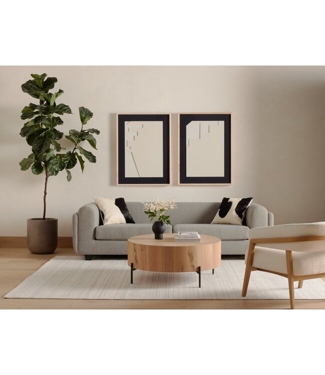 Four Hands Eaton Drum Coffee Table Ligh Oak Resin