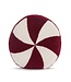 Boucle Red White Peppermint Round Pillow